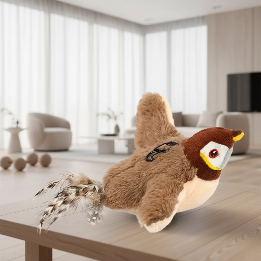 Interactive Plush Cat Toy with Removable Motor, USB Rechargeable, view 1