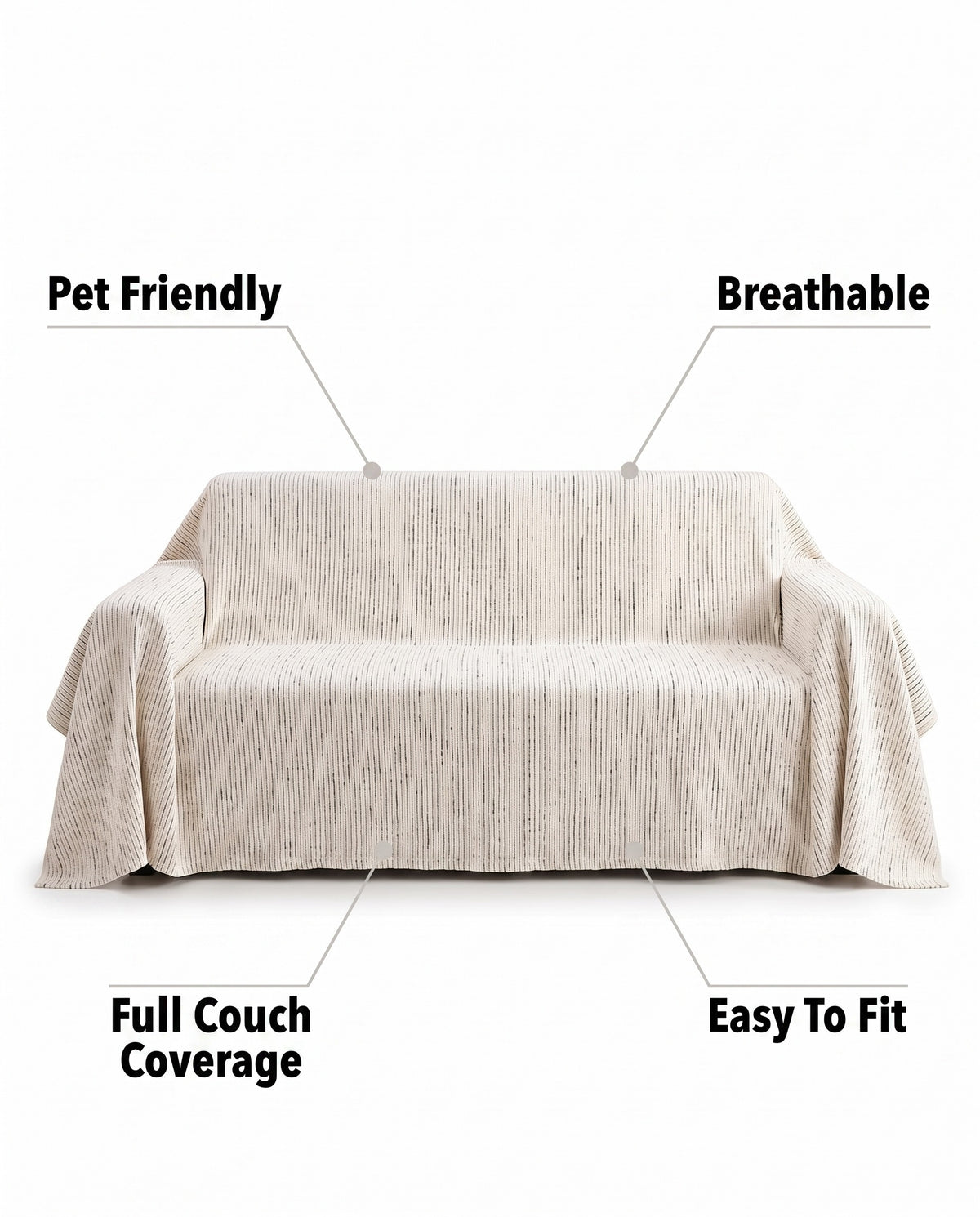 Jacquard Chenille Sofa Cover | Pet Friendly, 71-165in