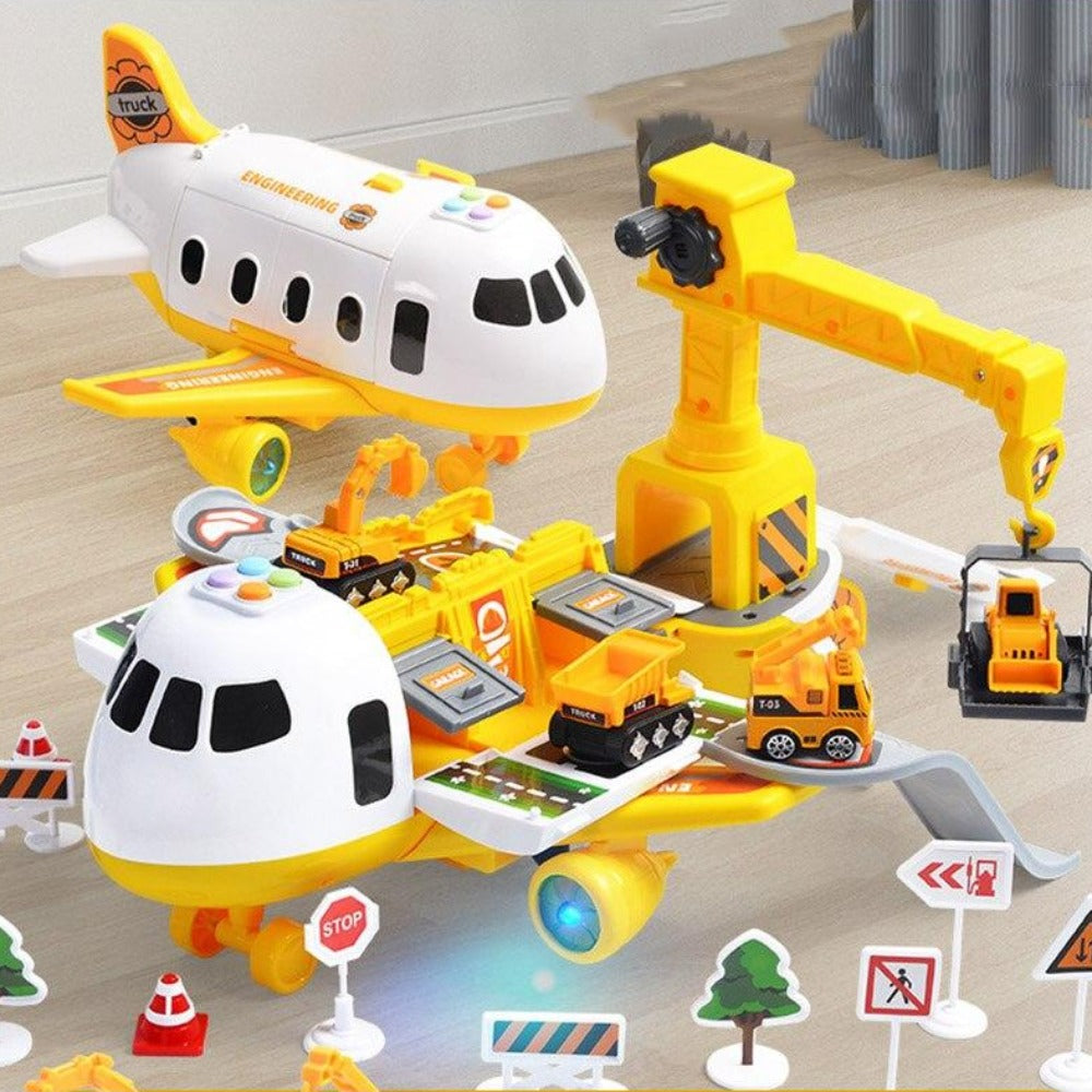 Toy Airplane Playset with Mini Vehicles - 20-Piece Cargo Transport Plane Toy Set for Toddlers and Kids Ages 3-6 (10)
