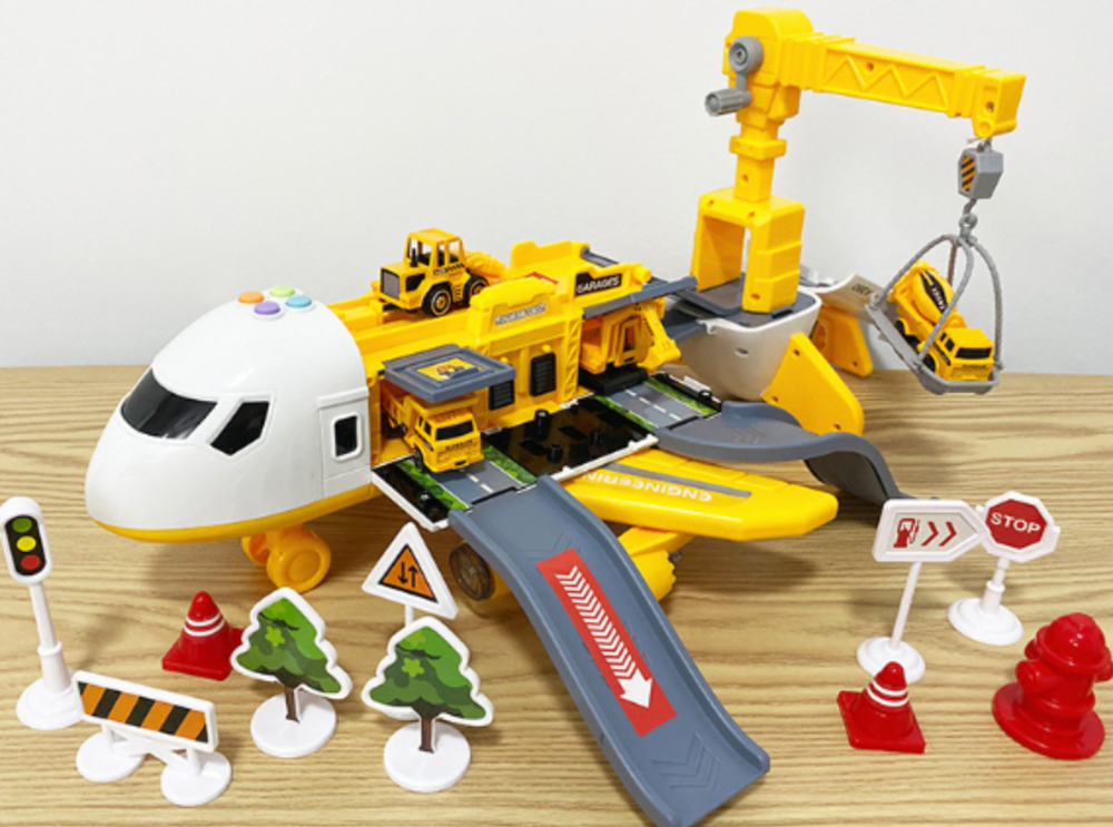 Toy Airplane Playset with Mini Vehicles - 20-Piece Cargo Transport Plane Toy Set for Toddlers and Kids Ages 3-6 (12)