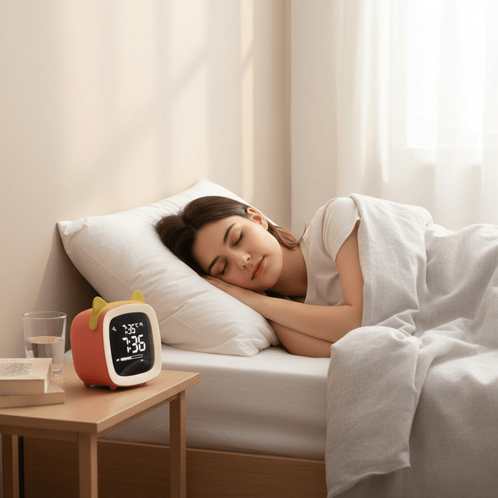 Kids Alarm Clock with Built-In Night Light and Energy Saving LED, view 2