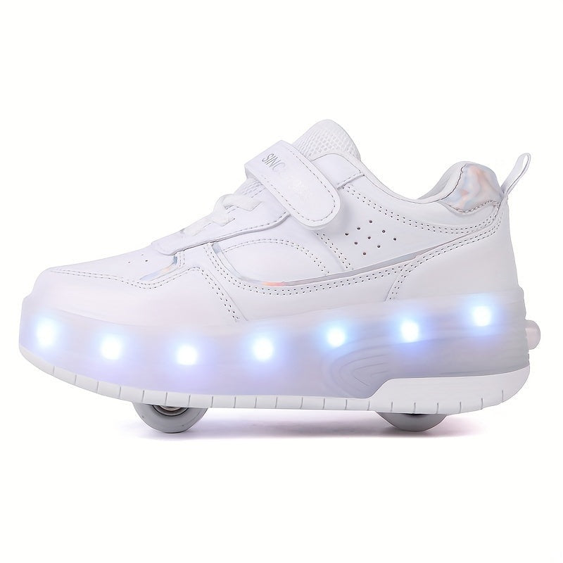 Kids Light Up Sneakers with Retractable Wheels, USB Rechargeable, view 8