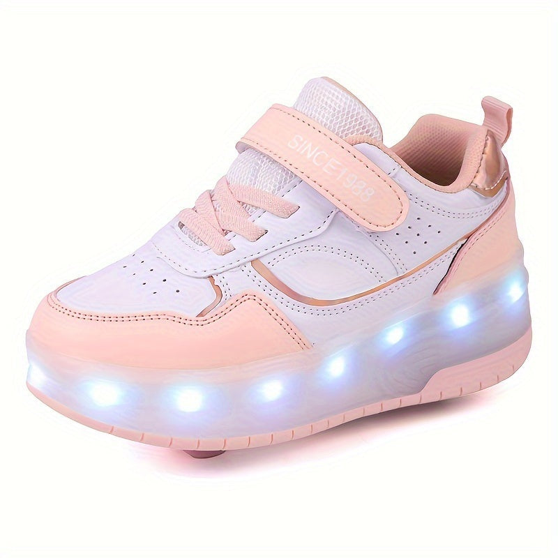 Kids Light Up Sneakers with Retractable Wheels, USB Rechargeable, view 12