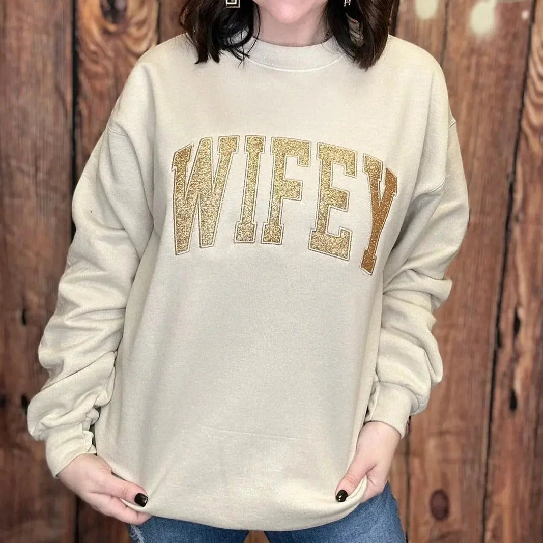 Embroidered Mom Sweatshirt by KindredLoom: Personalized Sleeve Names