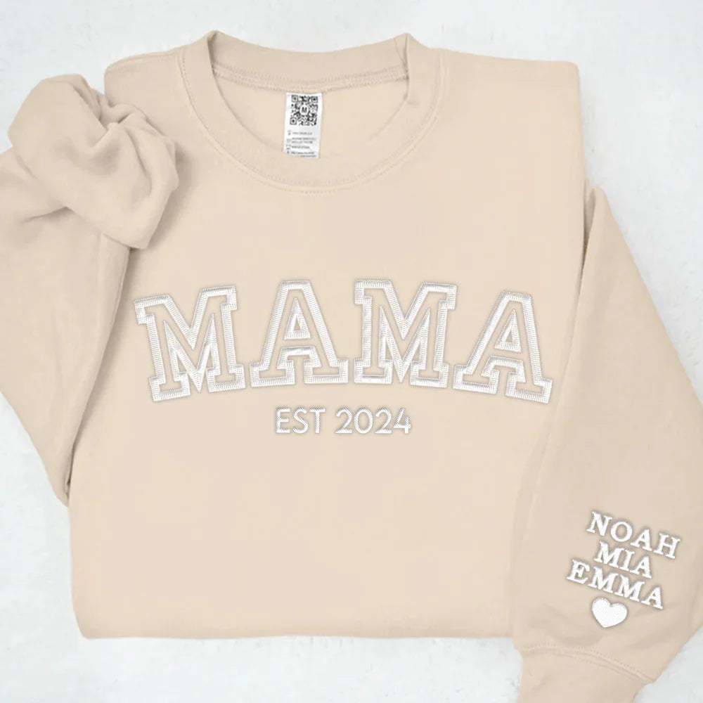Custom Embroidered Sweatshirt, Personalized Name Hoodie for Mom, 100% Cotton Unisex Pullover (10)