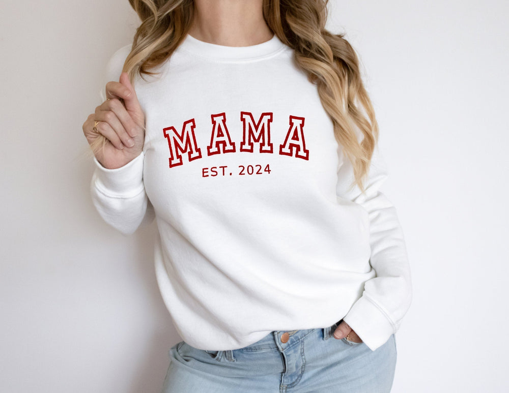 Custom Embroidered Sweatshirt, Personalized Name Hoodie for Mom, 100% Cotton Unisex Pullover (2)