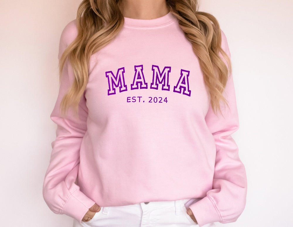 Custom Embroidered Sweatshirt, Personalized Name Hoodie for Mom, 100% Cotton Unisex Pullover (4)