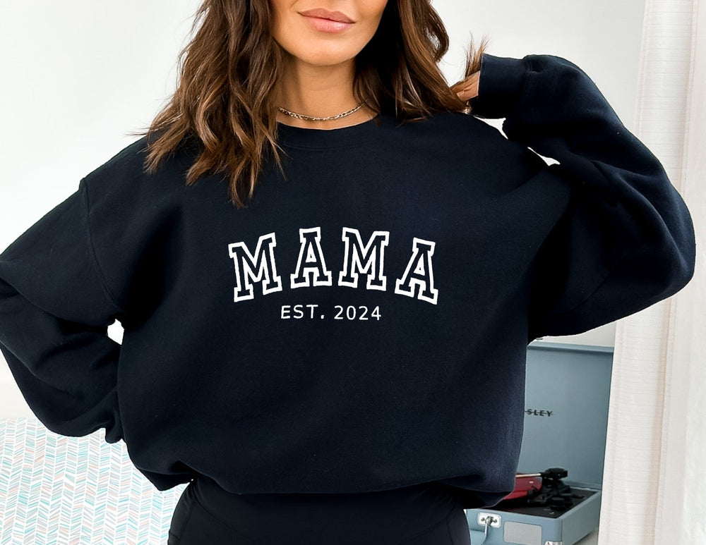 Custom Embroidered Sweatshirt, Personalized Name Hoodie for Mom, 100% Cotton Unisex Pullover (5)