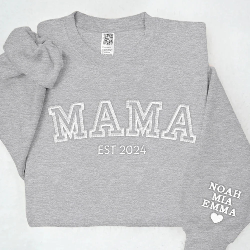 Custom Embroidered Sweatshirt, Personalized Name Hoodie for Mom, 100% Cotton Unisex Pullover (9)