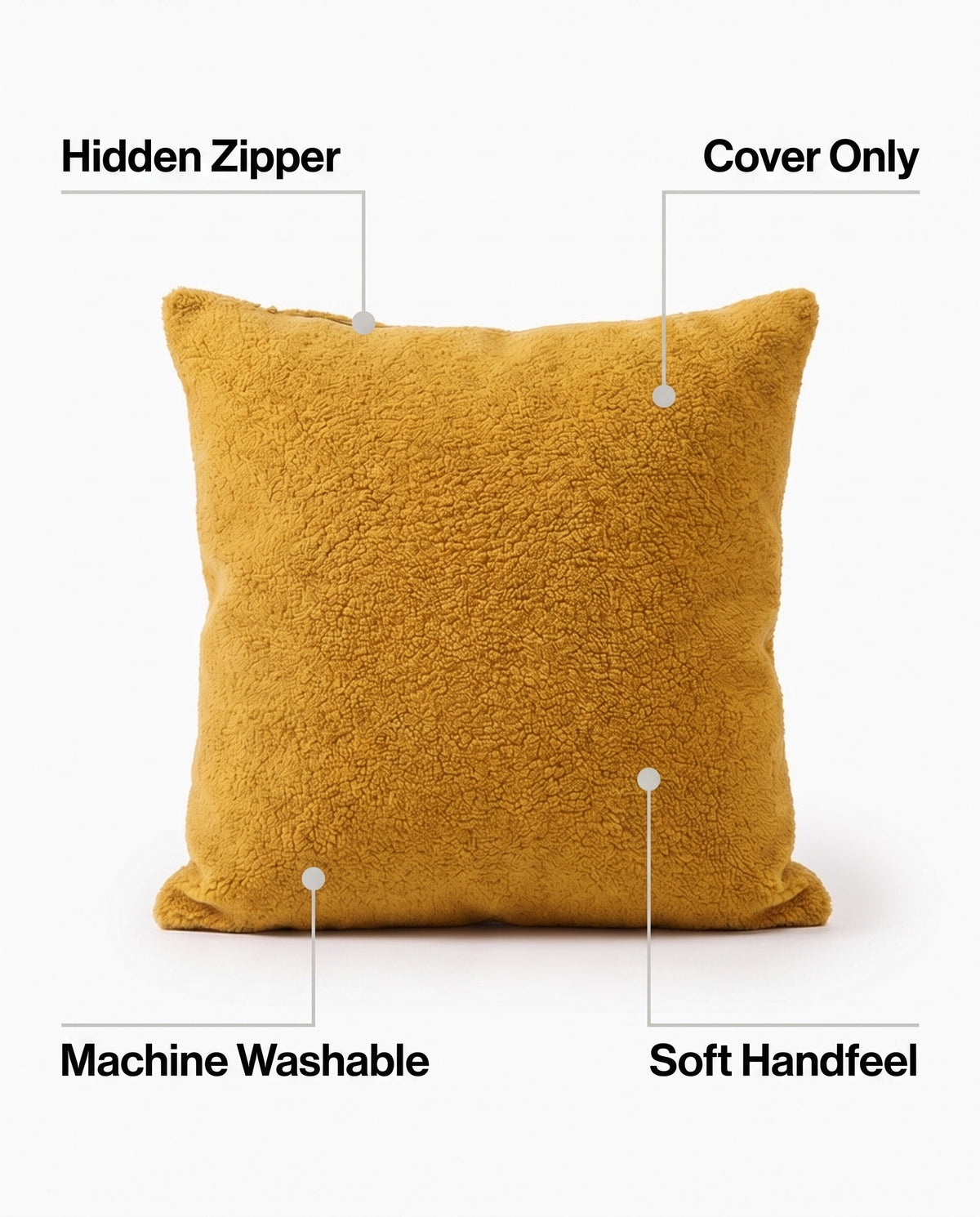 Knotted Fleece Orb Sofa Pillow | Hidden Zipper, 11in