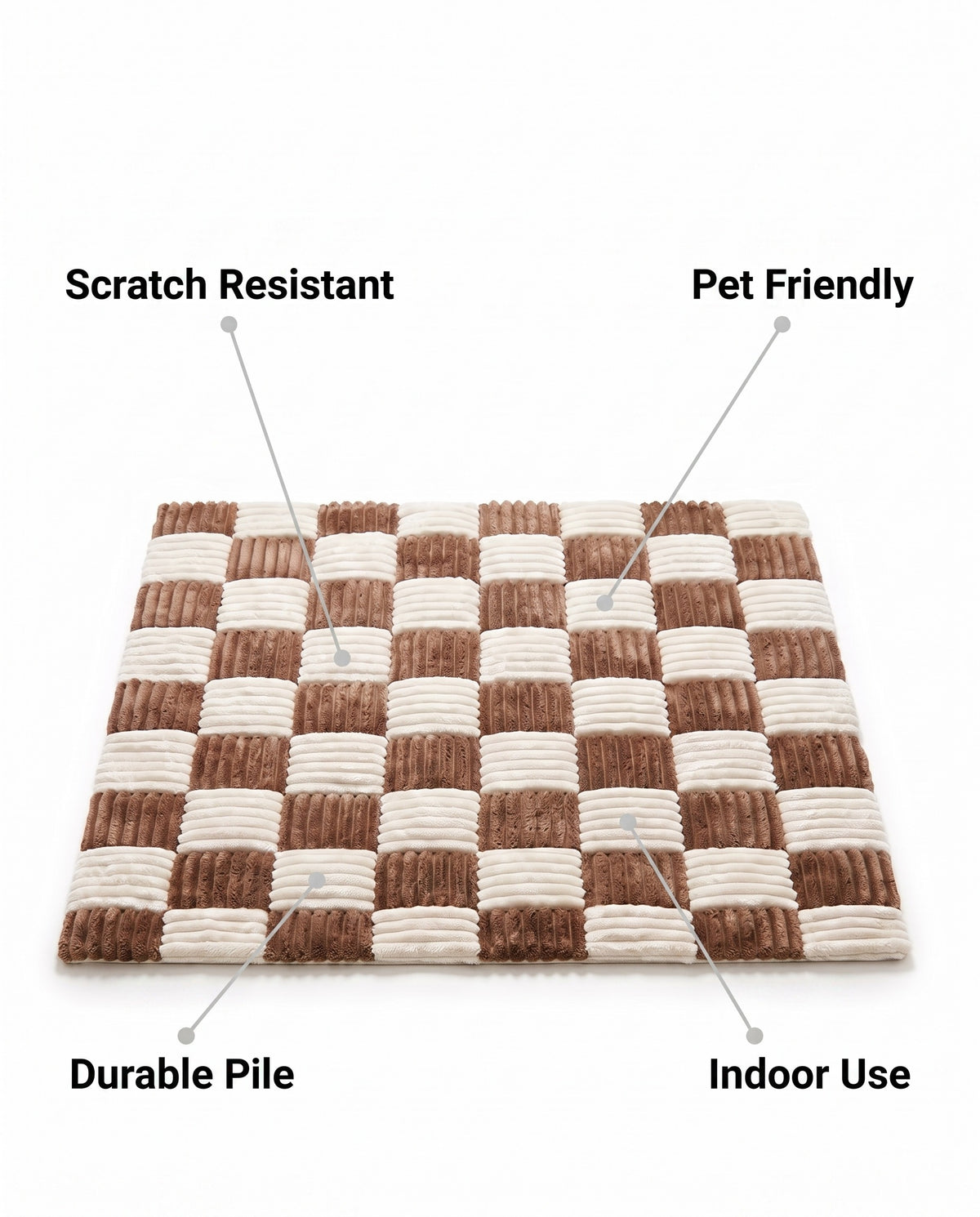 Large Plaid Square Dog & Cat Dog Mat Bed Couch Cover | Scratch Resistant, 23-82in