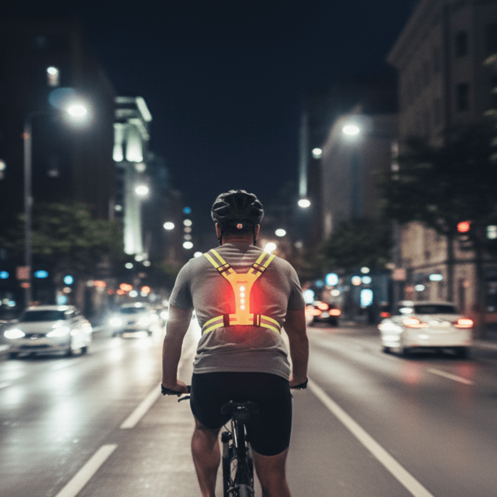 LED Running Vest with Reflective Strips and Three Light Modes, USB Rechargeable, view 2
