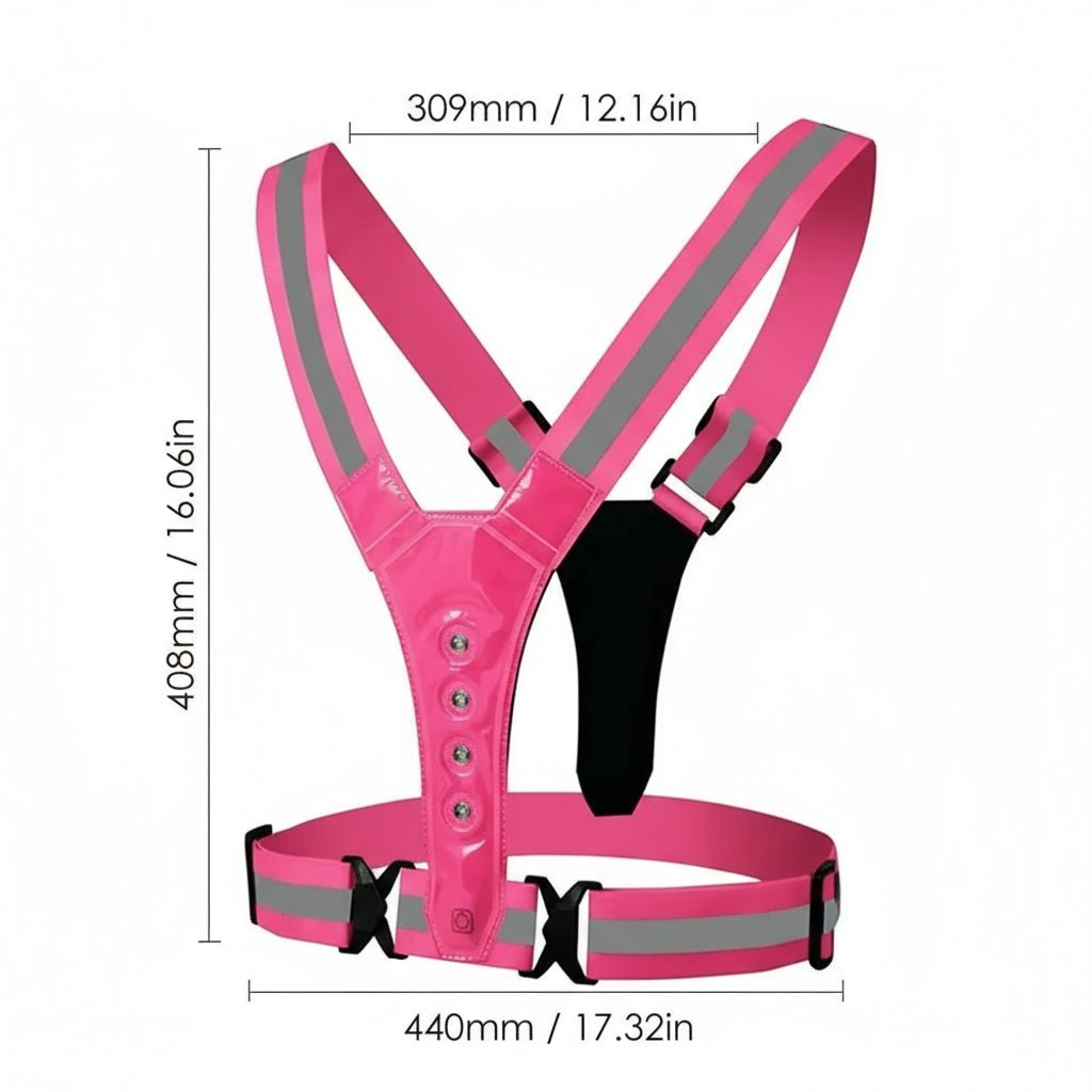 LED Running Vest with Reflective Strips and Three Light Modes, USB Rechargeable, view 9