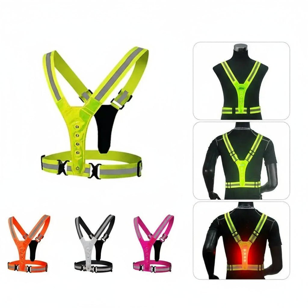 LED Running Vest with Three Light Modes and Reflective Polyester, USB Rechargeable, view 4