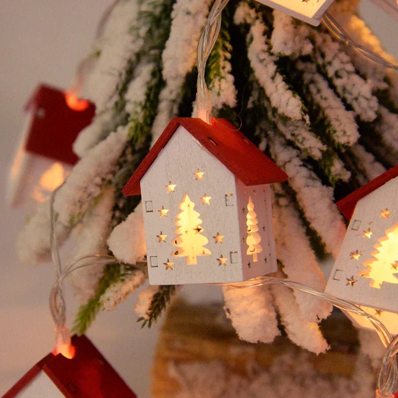LED String Lights with Lighted Little Houses and Warm White Glow, view 2