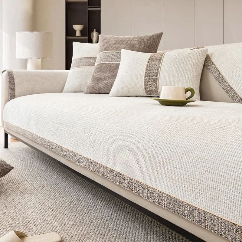 Linen Look Non Slip Sofa Cover, Machine Washable, in Six Sizes, view 1