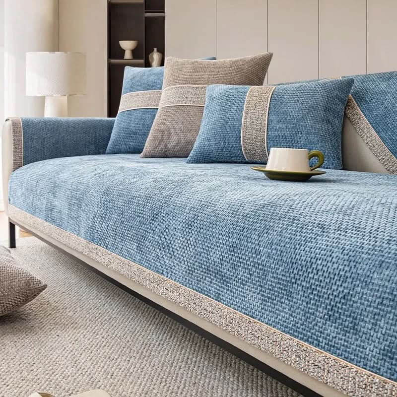 Linen Look Non Slip Sofa Cover, Machine Washable, in Six Sizes, view 4