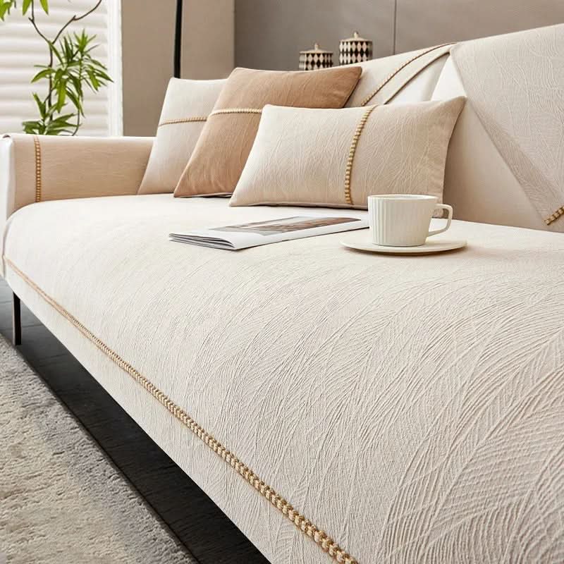 Linen Look Non Slip Sofa Cover, Machine Washable, in Six Sizes, view 13