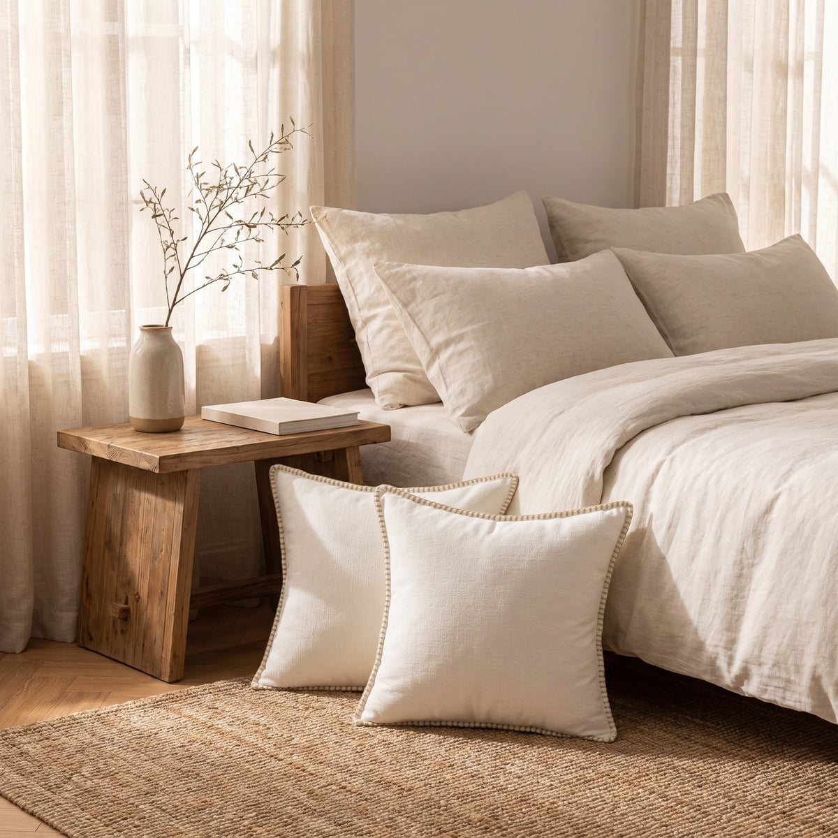 Stitched Edge Chenille Cushion Cover | Set of 2, 12-26in