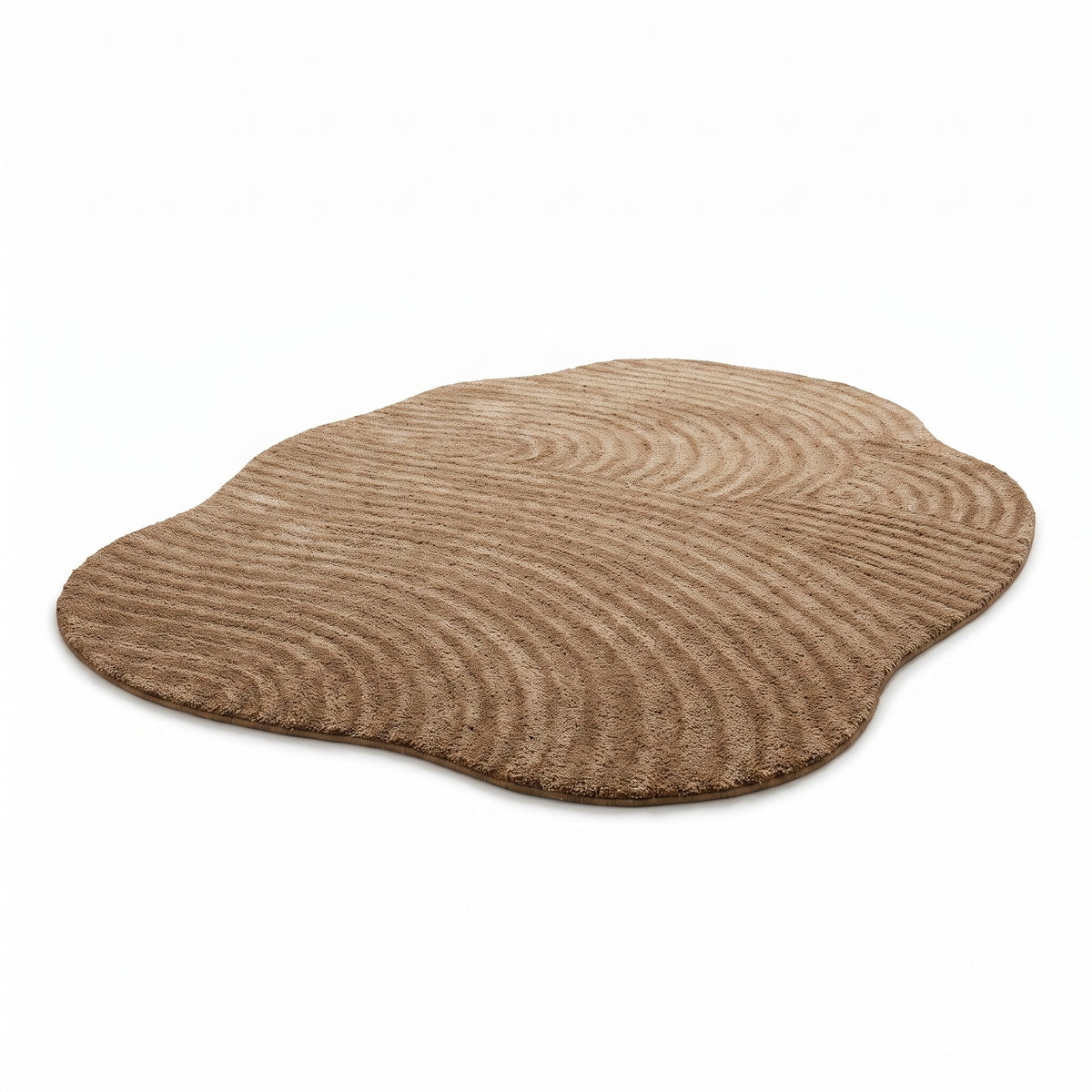Cream Striped Shaped Rug | Washable Thick Pile, 31-118in