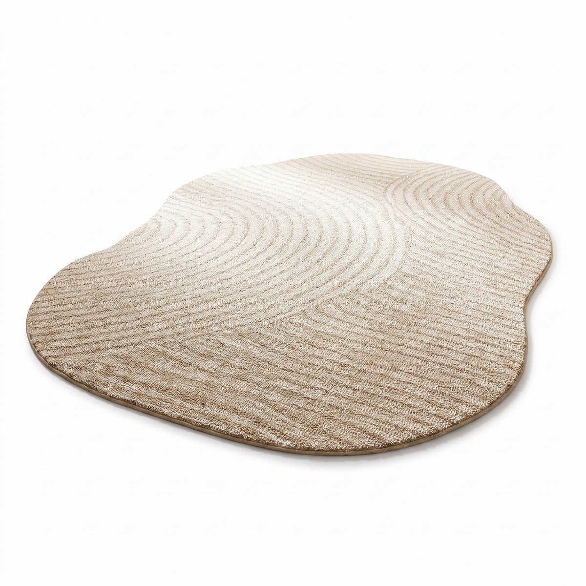 Cream Striped Shaped Rug | Washable Thick Pile, 31-118in