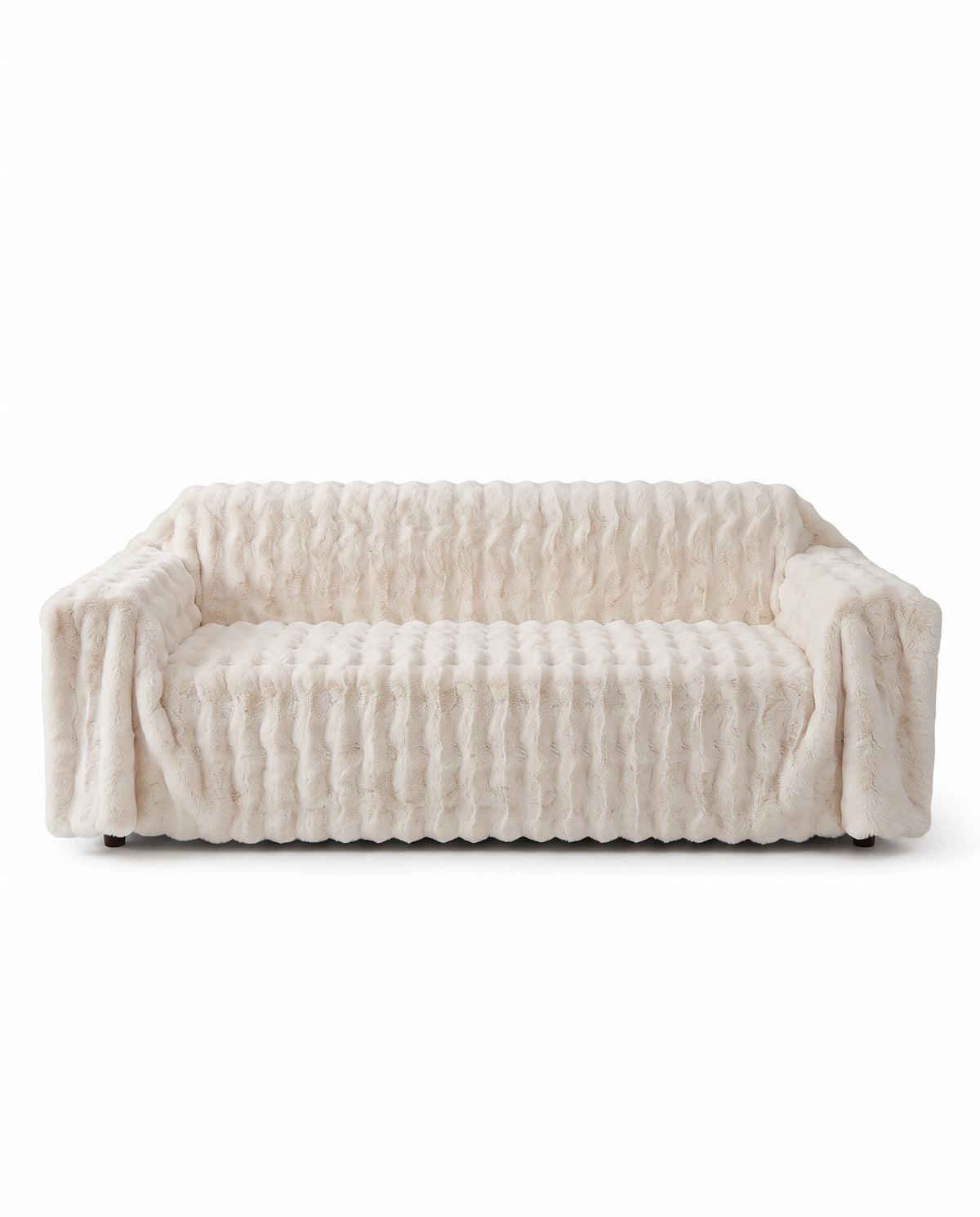 Luxe Ripple Faux Fur Sofa Cover | Full Couch Coverage, 71-165in