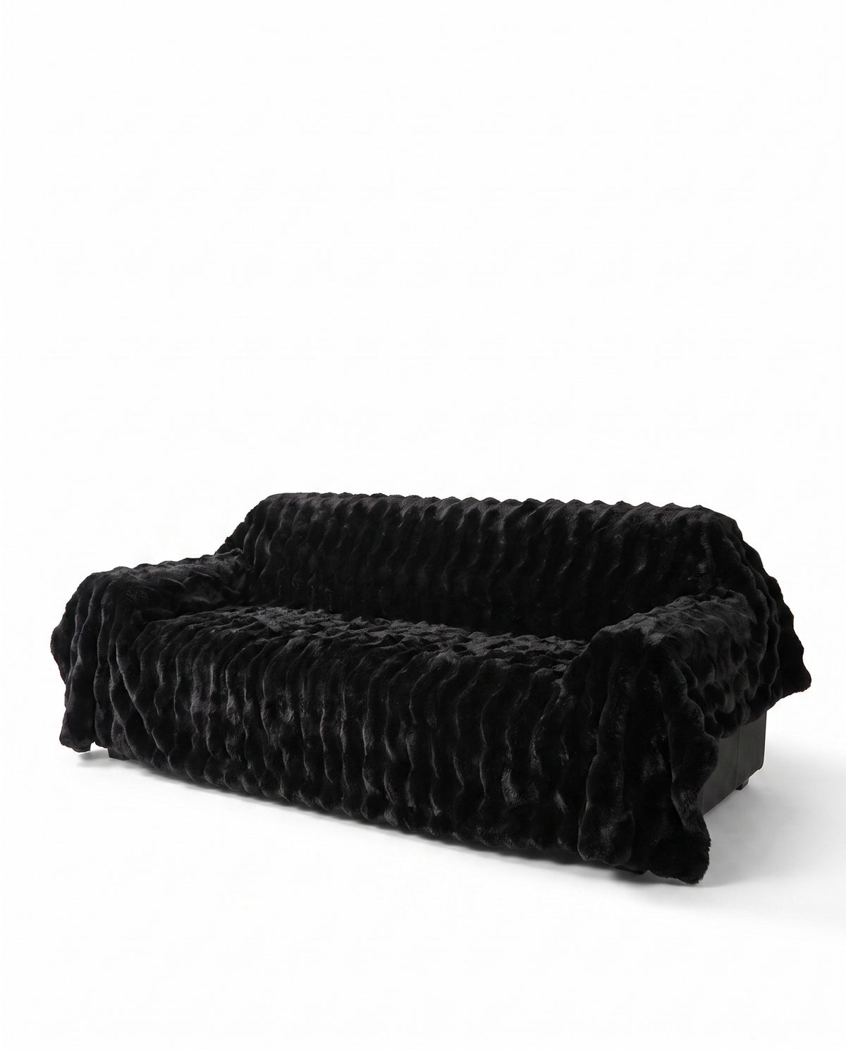 Luxe Ripple Faux Fur Sofa Cover | Full Couch Coverage, 71-165in