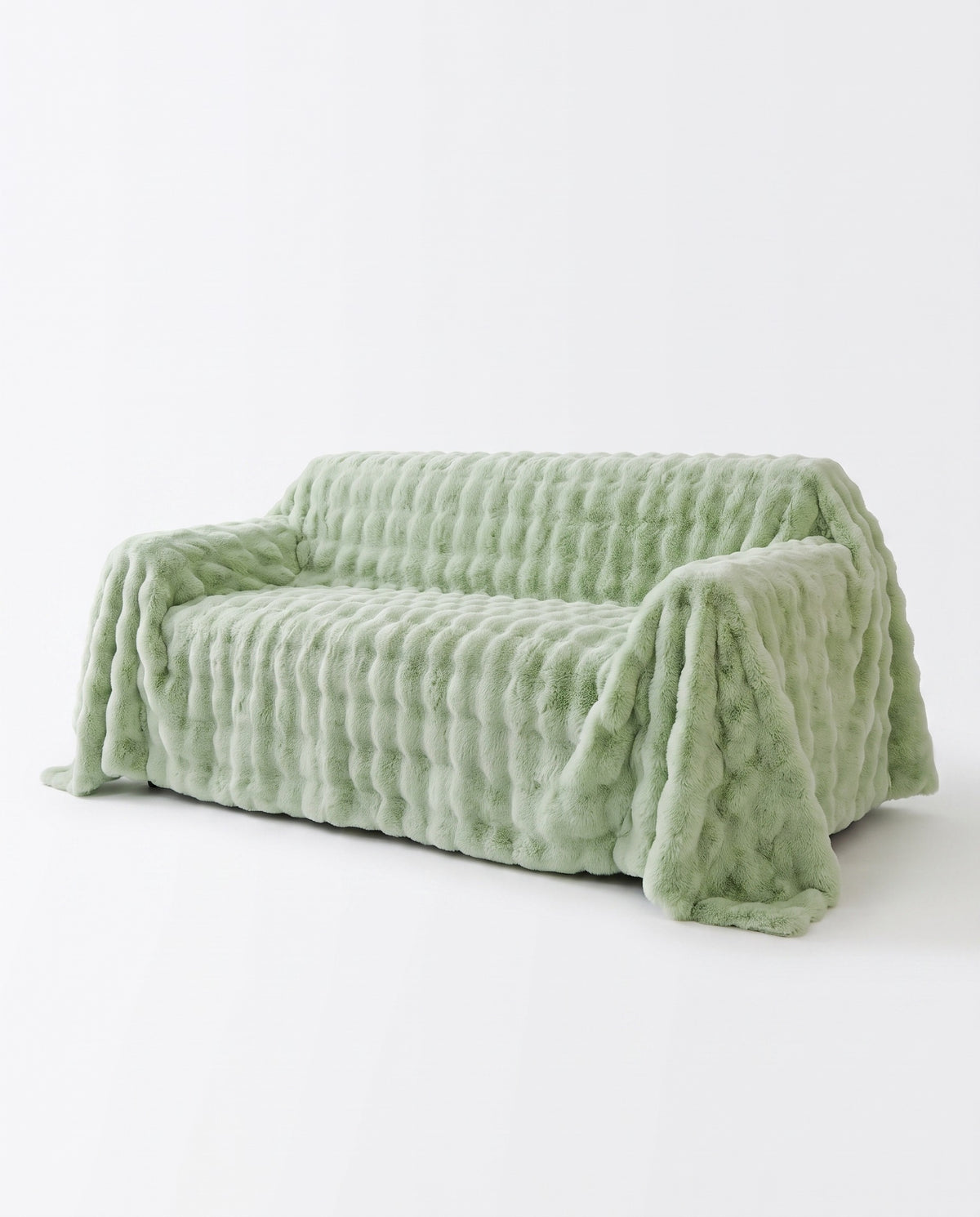 Luxe Ripple Faux Fur Sofa Cover | Full Couch Coverage, 71-165in