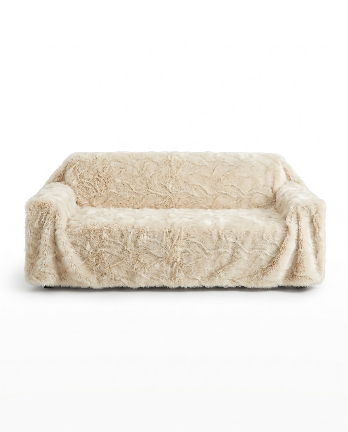 Luxe Ripple Faux Fur Sofa Cover | Full Couch Coverage, 71-165in