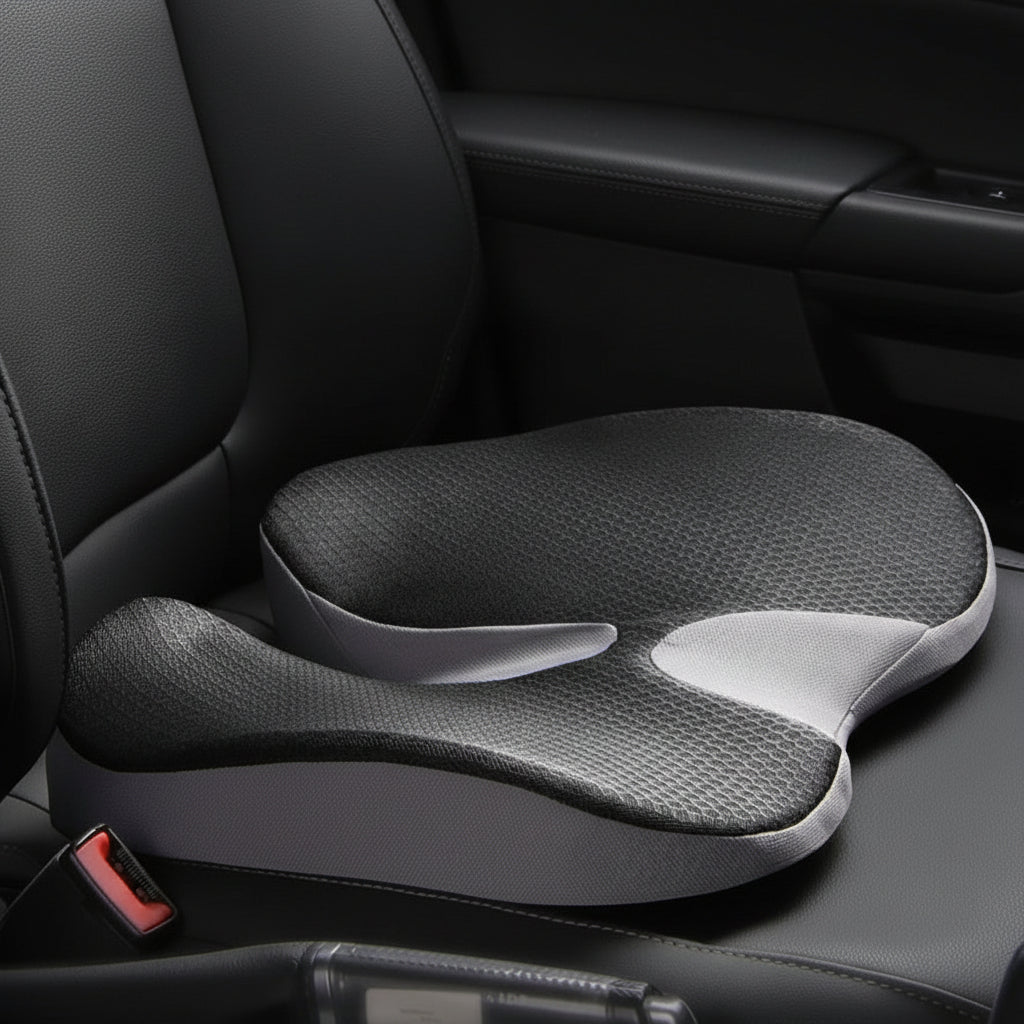 Memory Foam Seat Cushion with Breathable Cover and Non Slip Bottom, view 1