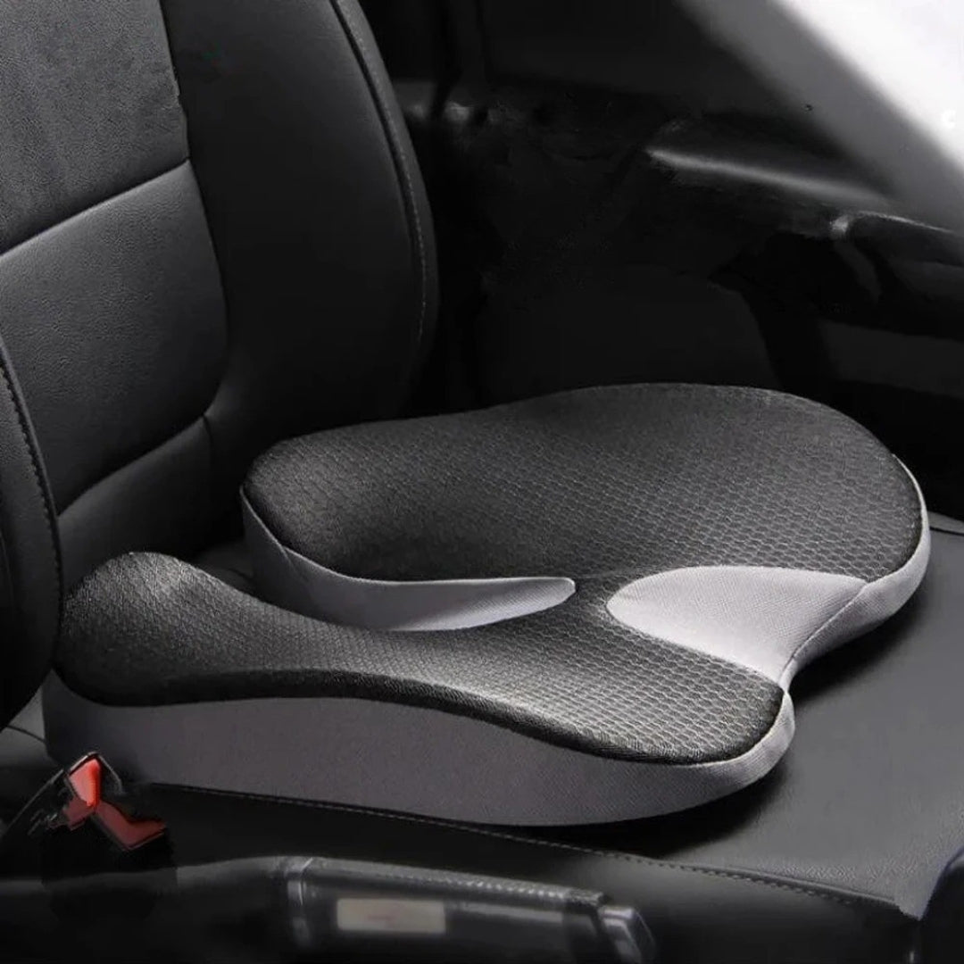 Memory foam seat cushion on an office chair