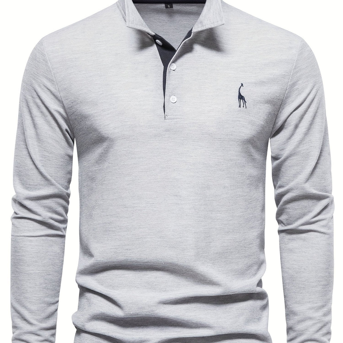 Men's Long Sleeve Polo Shirt in Breathable Fabric in Eight Colors, view 3