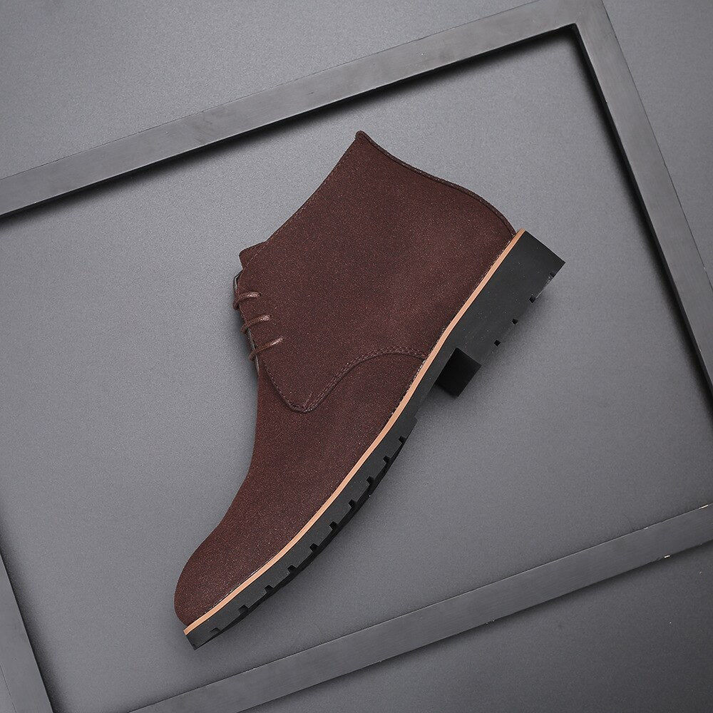Men's Slip On Leather Ankle Boots for Spring and Everyday, view 3