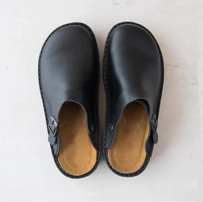 Men's Soft Leather Slippers with Sturdy Sole for Indoors and Quick Errands, view 6
