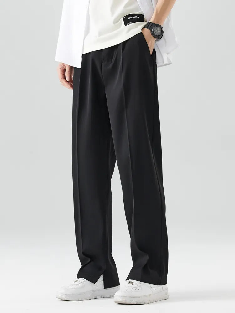 Men's Straight Leg Pants in Breathable Cotton Blend, view 4