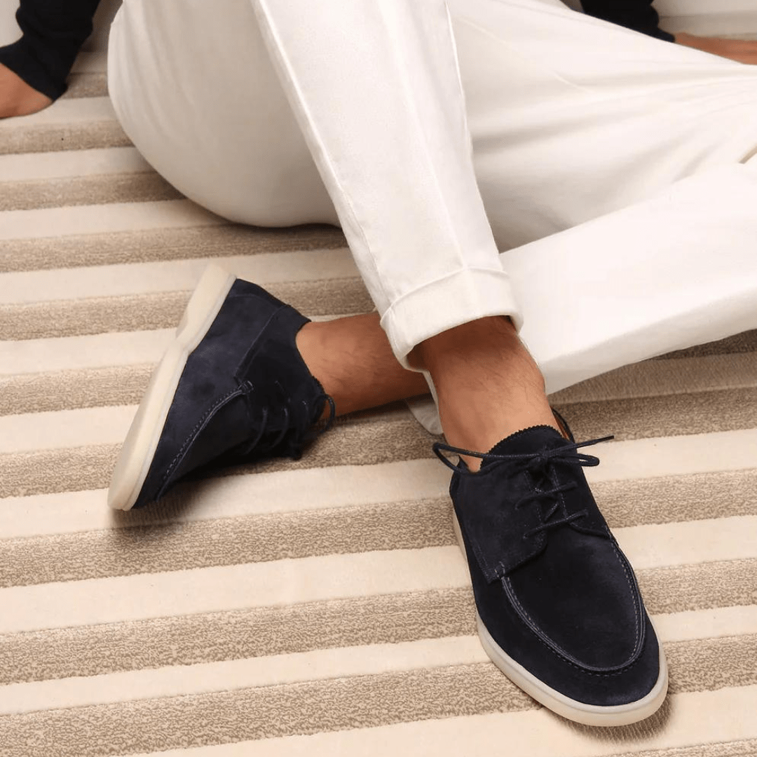 Men's Suede Dress Shoes with Classic Lace Up for Office and Casual Wear, view 3