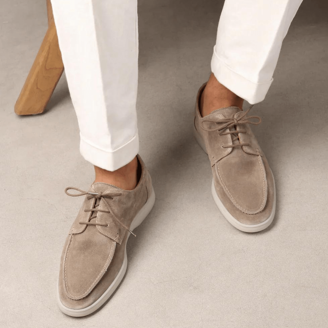Men's Suede Dress Shoes with Classic Lace Up for Office and Casual Wear, view 4