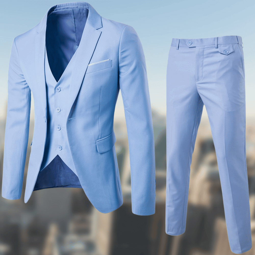 Men's Three Piece Suit with Slim Pants and Vest for Formal Occasions, view 4