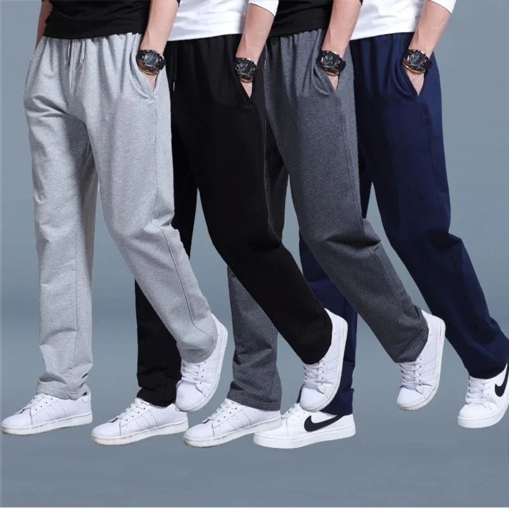 Men's Wide Leg Sweatpants in 90% Cotton with Drawstring in Plus Sizes, view 5