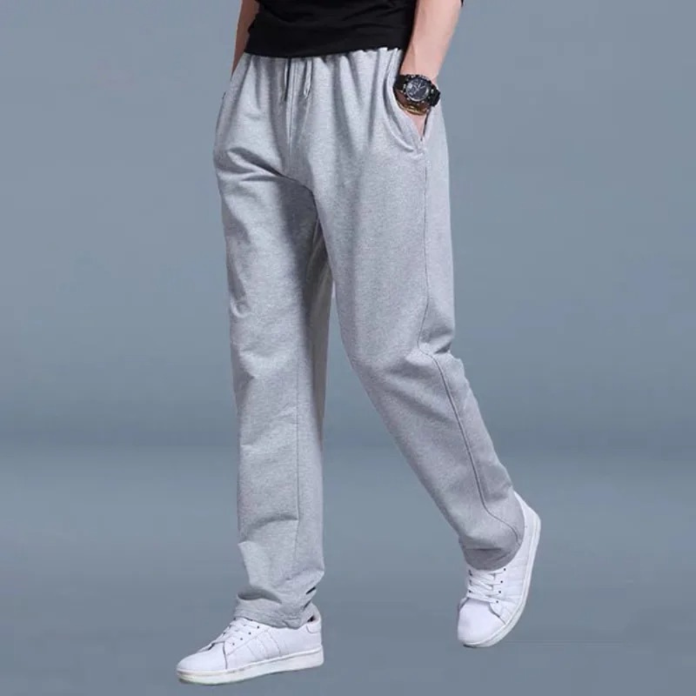 Men's Wide Leg Sweatpants in 90% Cotton with Drawstring in Plus Sizes, view 6