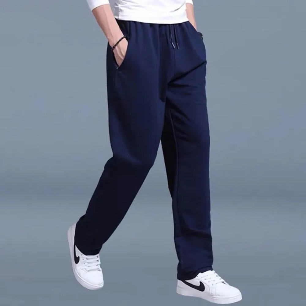 Men's Wide Leg Sweatpants in 90% Cotton with Drawstring in Plus Sizes, view 8