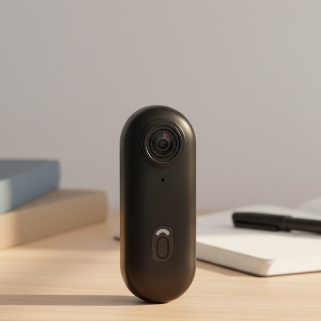 Mini 4K Clip On Action Camera with Magnetic Mount, in Black and White, view 1
