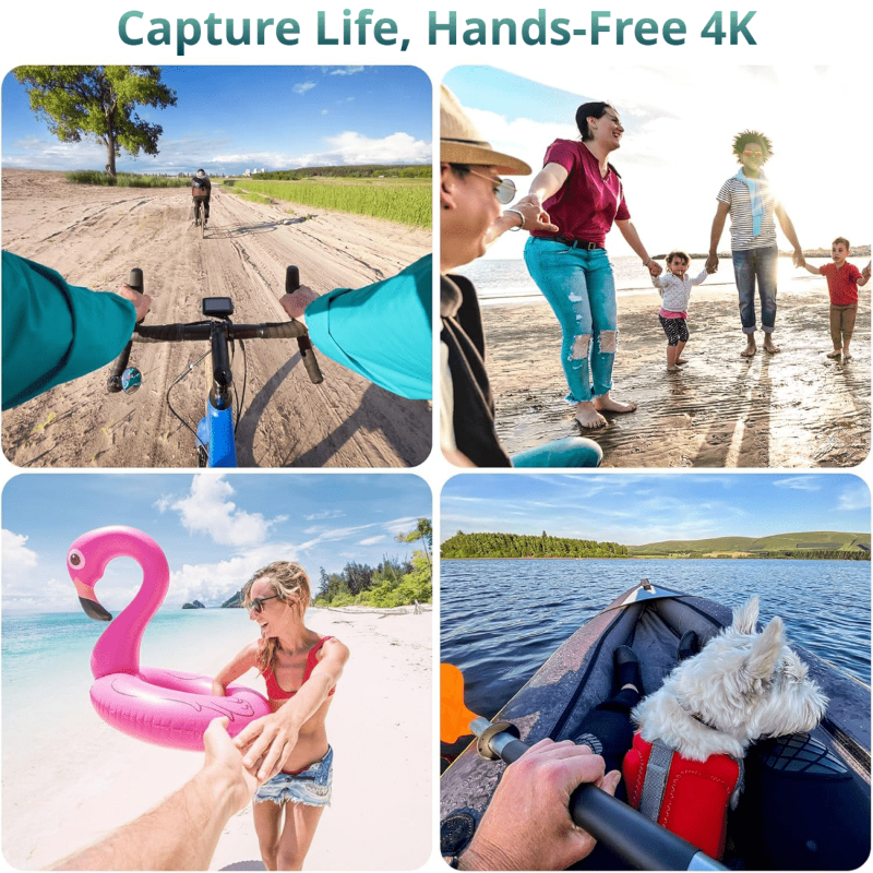 Mini 4K Clip On Action Camera with Magnetic Mount, in Black and White, view 7