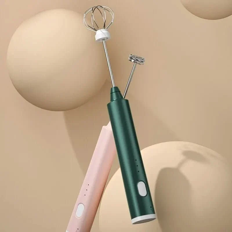 Mini Hand Mixer in ABS and Stainless Steel with Three Speeds and USB Battery, view 2