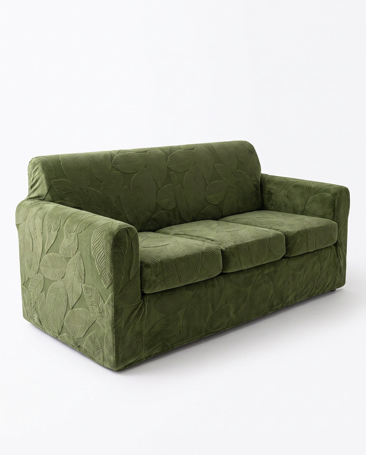 Modern Leaf Velvet Jacquard Stretch Sofa Cover - Spill-Resistant | Scratch Resistant