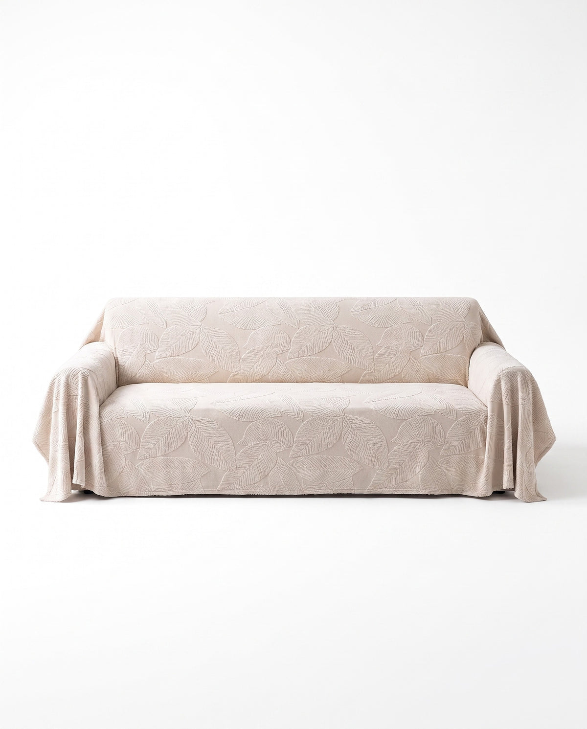 Modern Leaf Velvet Jacquard Stretch Sofa Cover - Spill-Resistant | Scratch Resistant