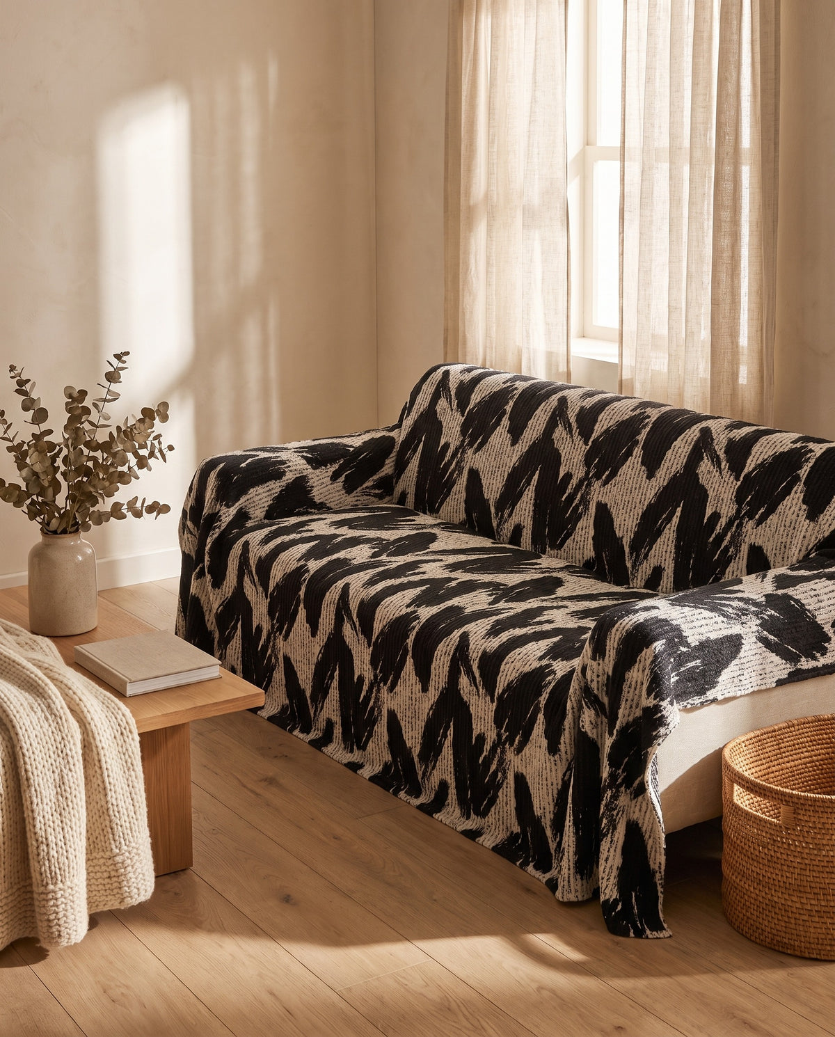 Monochrome Chic Sofa Cover | Pet Friendly, 71-165in