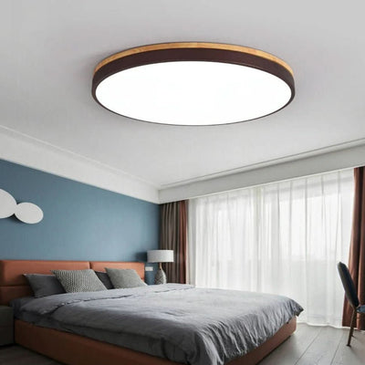 Natural Wood Accent Ceiling Light with Selectable Light Color, view 1