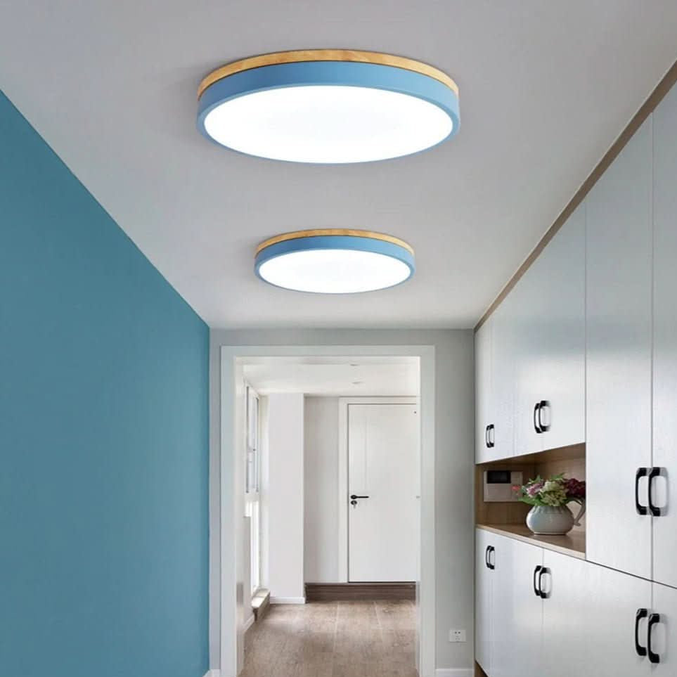Natural Wood Accent Ceiling Light with Selectable Light Color, view 2