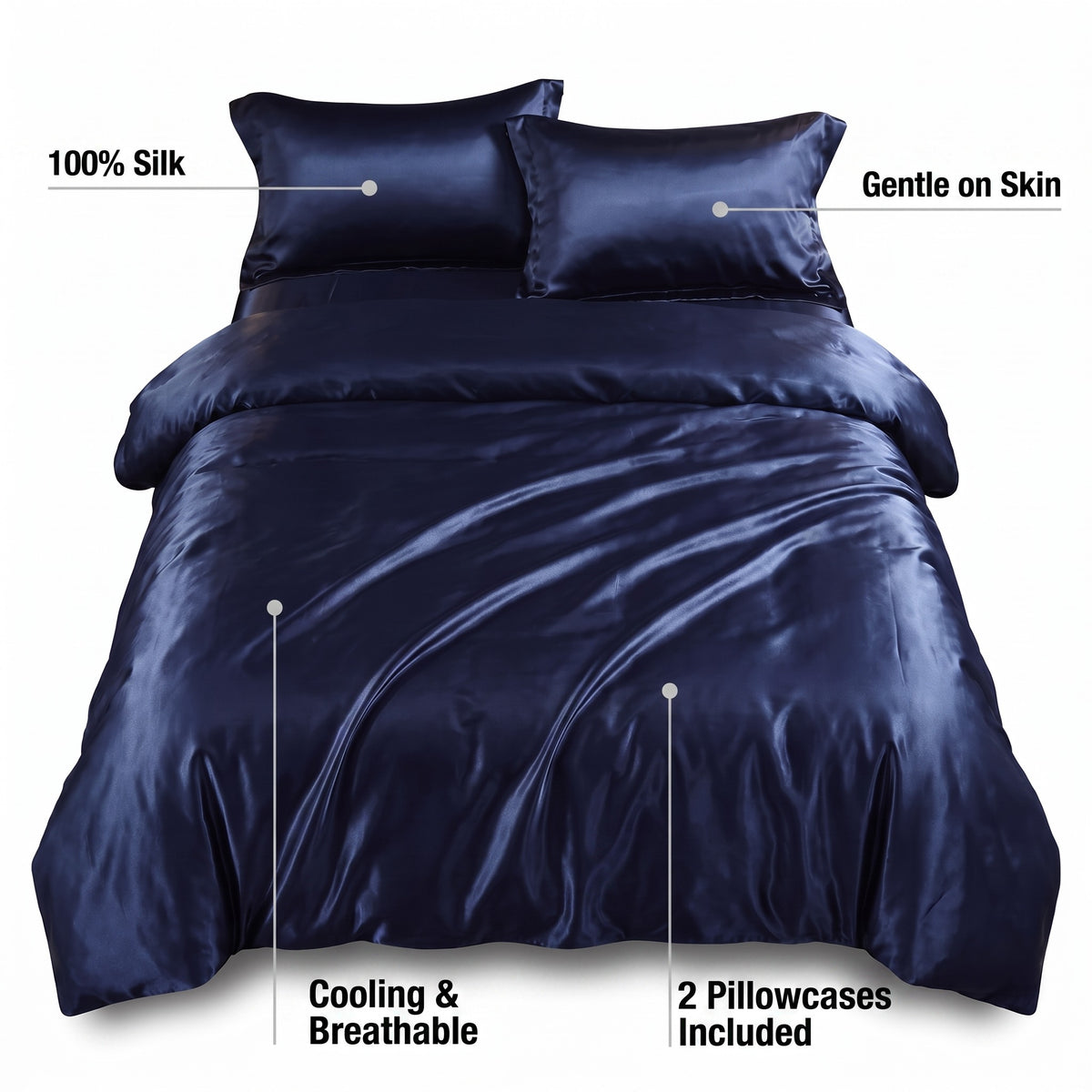 Silk Duvet Cover Set | 100% Silk, 59-94in